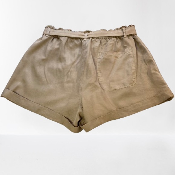 Aerie Paper Bag Tan Camp Shorts - Picture 2 of 6